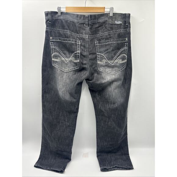 Southpole Jeans Vintage Mens 42x32 Black Baggy Straight Skater Hip Hop Y2K Denim